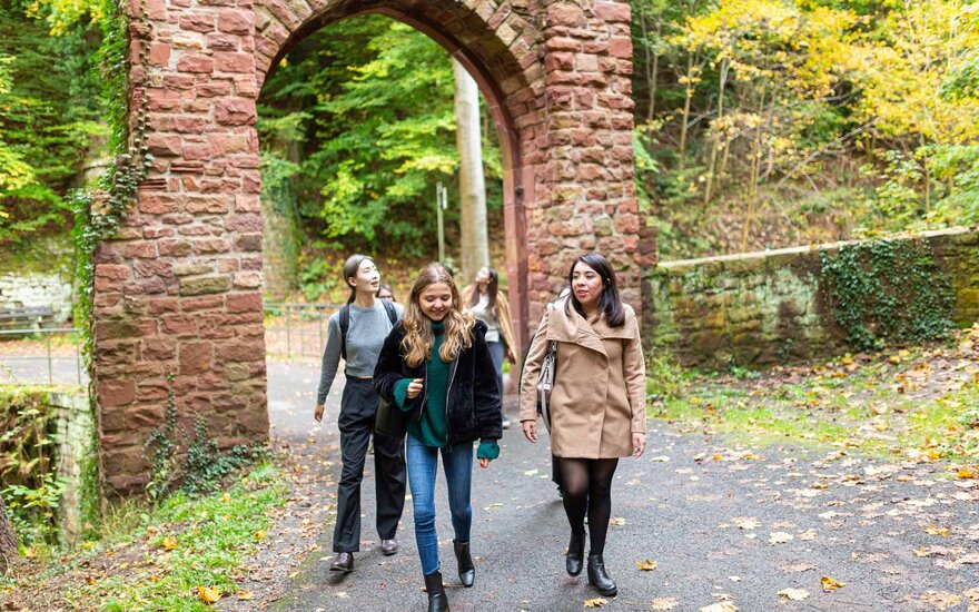 Exchange students in the Nature Park Spessart