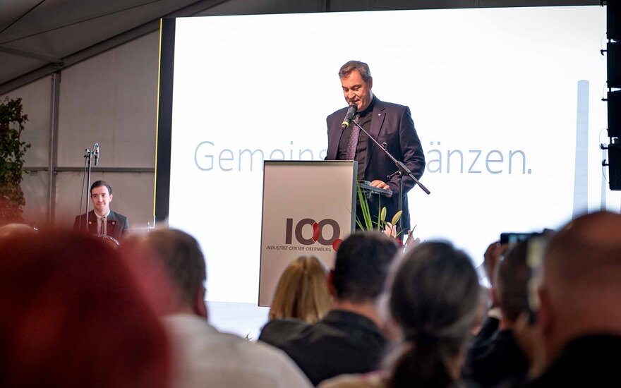 Ministerpräsident Markus Söder hält Rede im ICO