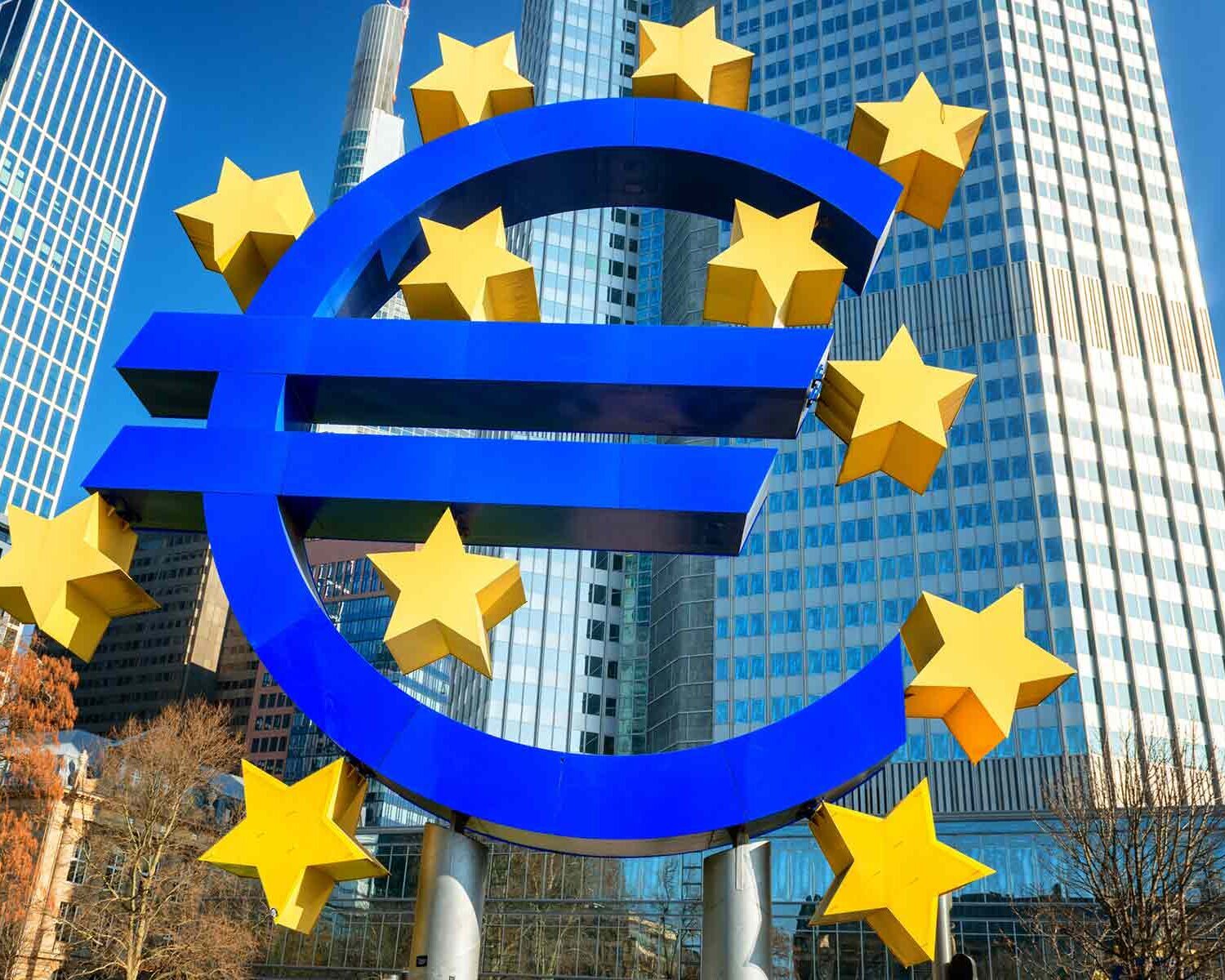 The European Central Bank Euro Symbol in Frankfurt