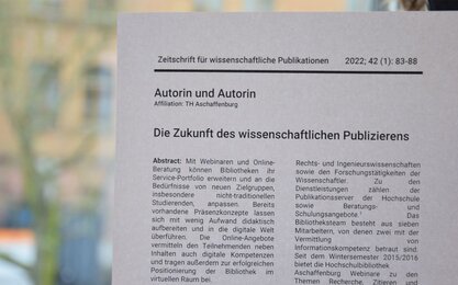 Papier aus Zeitschrift für wissenschaftliche Publikationen 2022, Die Zukunft des wissenschaftlichen Publizierens