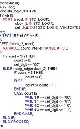 VHDL-Code auf Register-Transfer-Ebene.