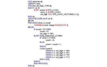 VHDL-Code auf Register-Transfer-Ebene.