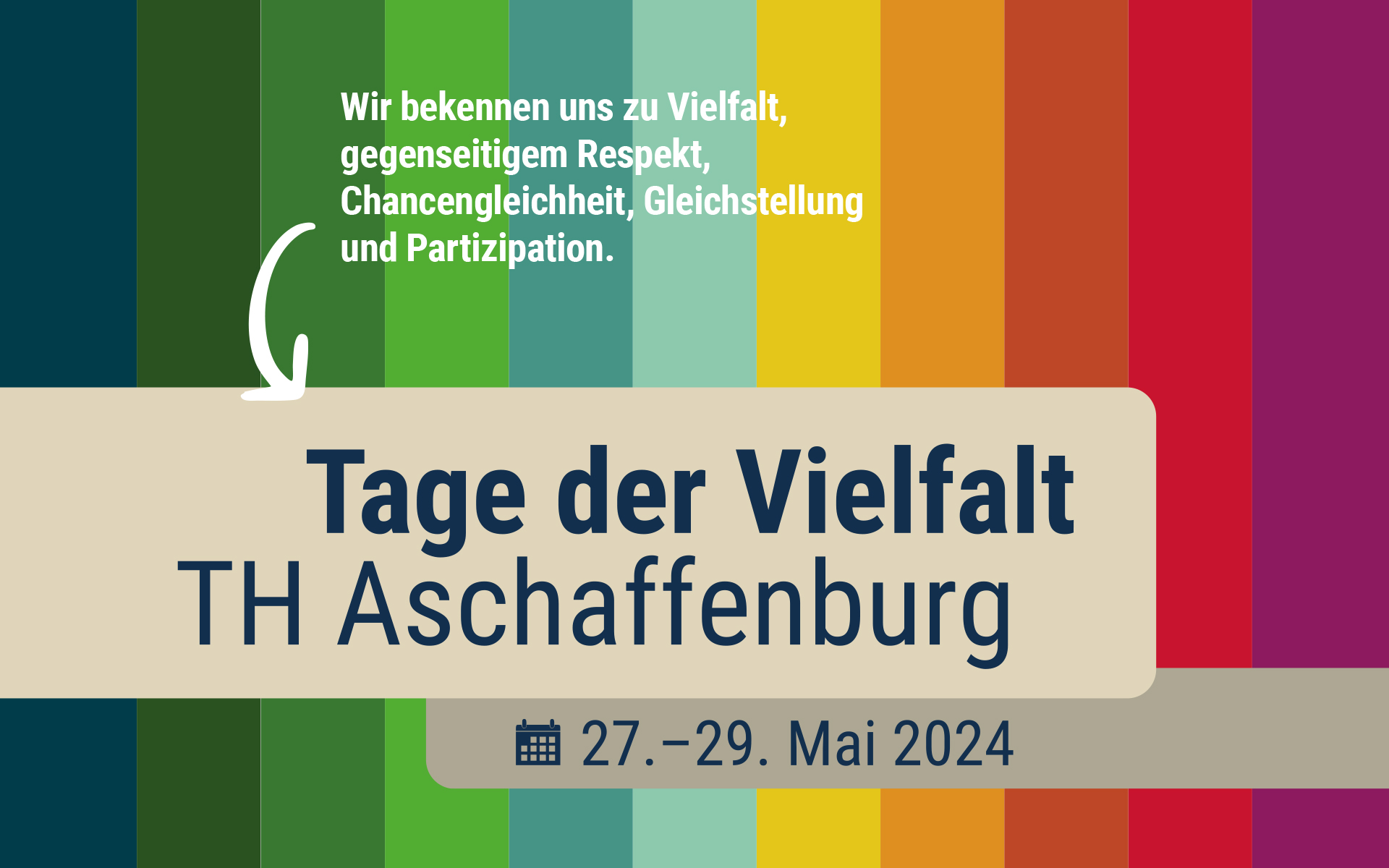 Banner für die Tage der Vielfalt vom 27. bis 29. Mai an der Technischen Hochschule Aschaffenburg.