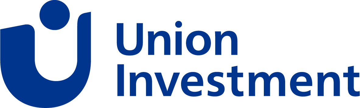 Logo der Union Investment Stiftung mit einem stilisierten blauen Quadrat und dem Schriftzug 'Union Investment Stiftung' in Blau.